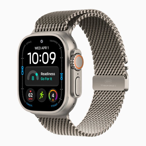 Apple Watch Ultra 4 49mm Natural Titanium Case with Natural Titanium Milanese Loop (Small)