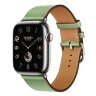 Apple Watch Hermes Series 10 46mm,  ремешок классический кожаный зеленого цвета