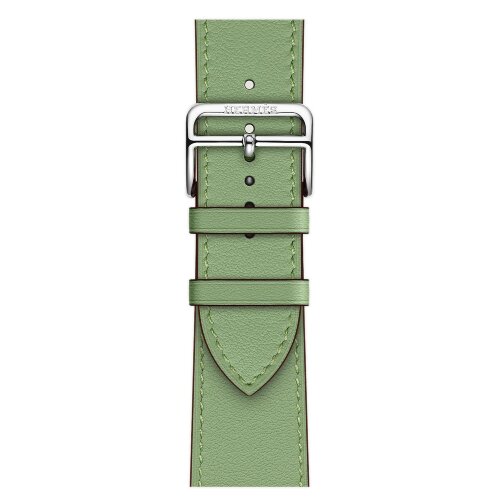 Apple Watch Hermes Series 10 46mm,  ремешок классический кожаный зеленого цвета