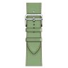Apple Watch Hermes Series 10 46mm,  ремешок классический кожаный зеленого цвета