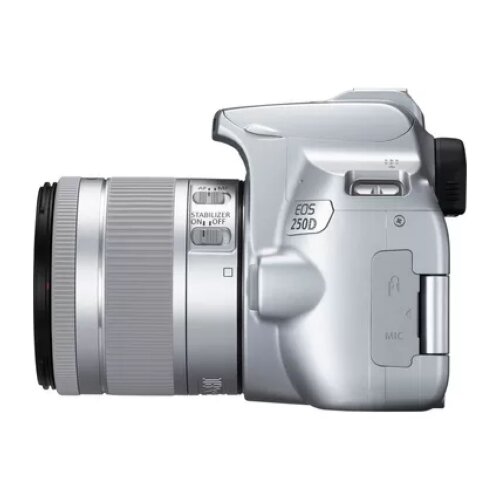 Canon EOS 250D Camera, Silver + EF-S 18-55mm f/4-5.6 IS STM Lens Kit