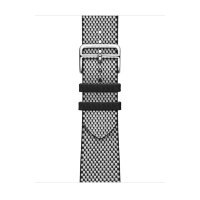 Ремешок Hermes для Apple Watch 46mm Toile H Single Tour - Черный/Слоновая кость (Noir/Ecru)