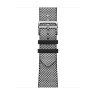Ремешок Hermes для Apple Watch 46mm Toile H Single Tour - Черный/Слоновая кость (Noir/Ecru)