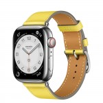 Apple Watch Series 7 Hermes 41 мм с кожаным ремешком желтого цвета