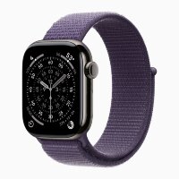 Apple Watch Series 11 46mm, Slate Titanium Case with Sport Loop - Purple Fog