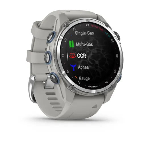 Умные часы Garmin Descent Mk3 43mm, Stainless Steel, Fog Gray Silicone Band
