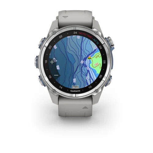 Умные часы Garmin Descent Mk3 43mm, Stainless Steel, Fog Gray Silicone Band