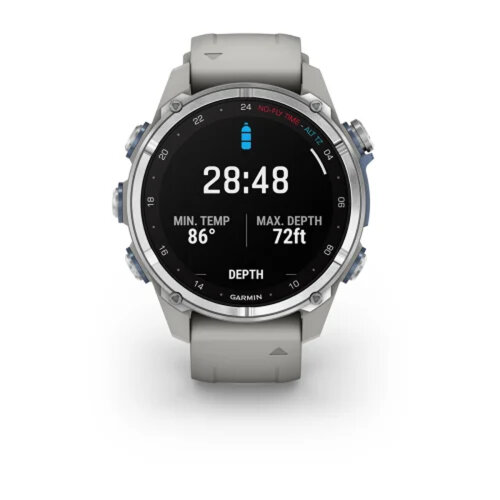 Умные часы Garmin Descent Mk3 43mm, Stainless Steel, Fog Gray Silicone Band