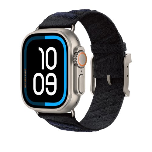 Ремешок Hermes для Ultra 3 En Mer 49mm - Темно-синий (Noir/Bleu Nuit)