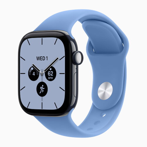Apple Watch Series 12 46mm, Night Blue Ceramic Case with Sport Band - Wildflower Blue