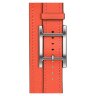 Apple Watch Hermes Series 10 42mm, двойной кожаный ремешок с пряжкой оранжевого цвета