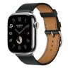 Apple Watch Hermes Series 10 42mm,  ремешок классический кожаный черного цвета