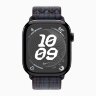 Apple Watch Series 10 42mm, Jet Black Aluminum Case with Nike Sport Loop - Black/Blue