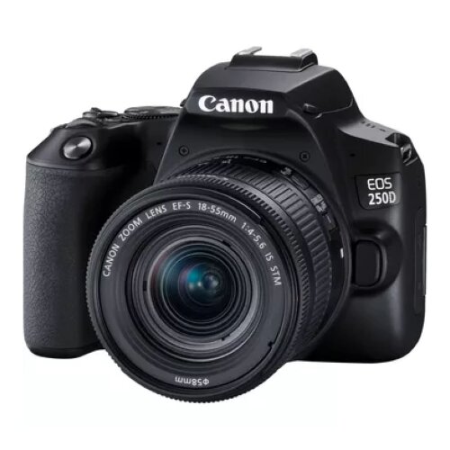 Canon EOS 250D, Black + EF-S 18-55mm f/4-5.6 IS STM + EF 50mm f/1.8 STM Lens Kit