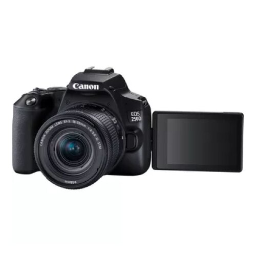 Canon EOS 250D, Black + EF-S 18-55mm f/4-5.6 IS STM + EF 50mm f/1.8 STM Lens Kit