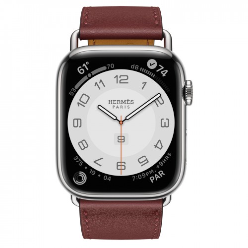 Apple Watch Series 7 Hermes 45 мм с кожаным ремешком цвета Rouge H