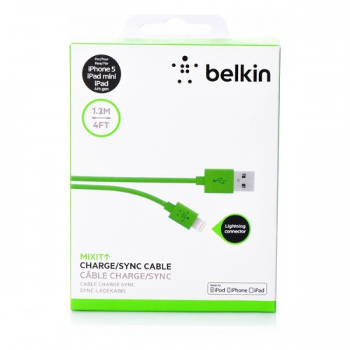 Кабель Lightning-usb Belkin зеленый для apple iPhone 6