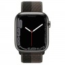 Apple Watch Series 7 45 мм, Сталь графитового цвета, спортивный браслет «Сумрачный торнадо/серый»
