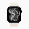 Apple Watch Series 11 46mm, Jet Black Aluminum Case with Sport Band - Starlight