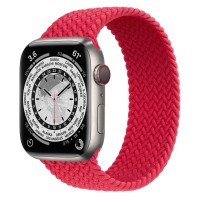Apple Watch Series 7 45 мм, Titanium, плетеный монобраслет Красный