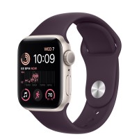 Apple Watch SE (2022) 40mm, Starlight Aluminum Case with Sport Band - Elderberry
