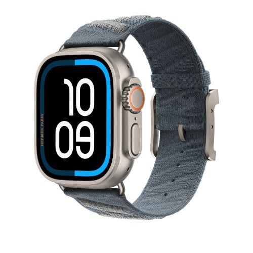 Ремешок Hermes для Ultra 3 En Mer 49mm - Серо-синий (Bleu Gris/Bleu Glacier)