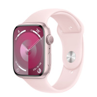Apple Watch Series 9 45mm, Pink Aluminum Case with Sport Band - Light Pink