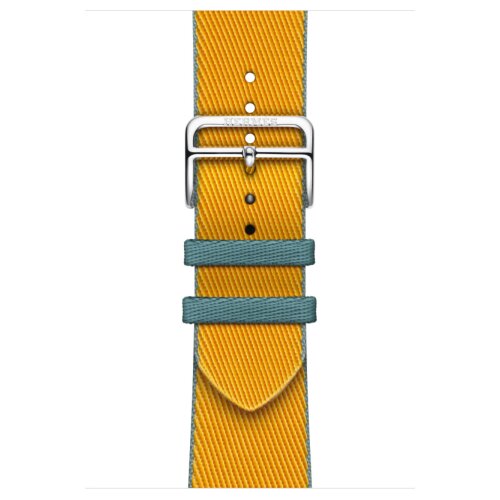 Apple Watch Hermes Series 9 45mm, ремешок из плетеного нейлона желтого цвета