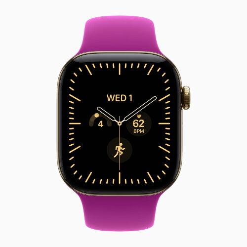 Apple Watch Series 12 42mm, Radiant Gold Titanium Case with Sport Band - Magenta