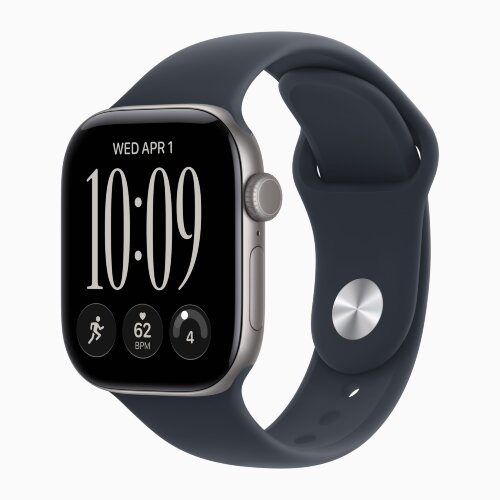 Apple Watch Series 12 42mm, Space Gray Aluminum Case with Sport Band - Navy Blue