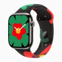 Apple Watch Series 10 46mm, Natural Titanium Case with Sport Band - Unity Bloom