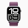 Apple Watch Series 10 46mm, Silver Aluminum Case with Sport Loop - Plum
