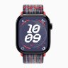 Apple Watch Series 10 42mm, Jet Black Aluminum Case with Nike Sport Loop - Blue/Red