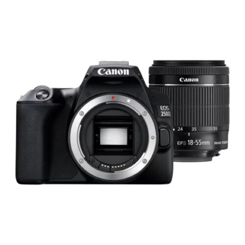 Canon EOS 250D Camera, Black + EF-S 18-55mm f/4-5.6 IS STM Lens Kit
