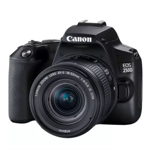 Canon EOS 250D Camera, Black + EF-S 18-55mm f/4-5.6 IS STM Lens Kit
