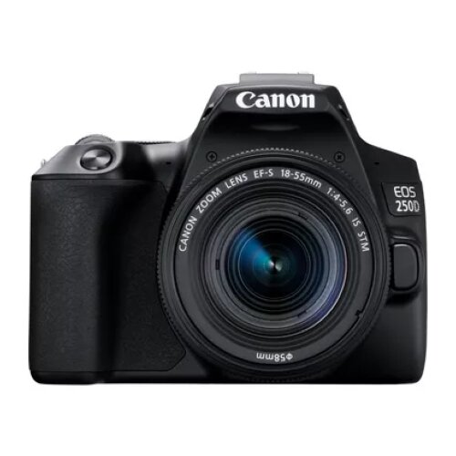 Canon EOS 250D Camera, Black + EF-S 18-55mm f/4-5.6 IS STM Lens Kit