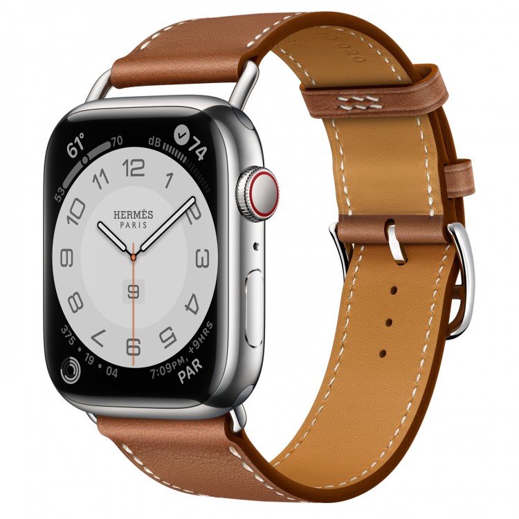 Apple Watch Series 7 Hermes 45 мм с кожаным ремешком цвета Gold