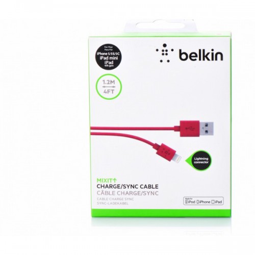 Кабель Lightning-usb Belkin красный для эпл айфон 6