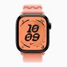 Apple Watch Series 11 42mm, Jet Black Aluminum Case with Nike Sport Loop - Alpenglow Pink
