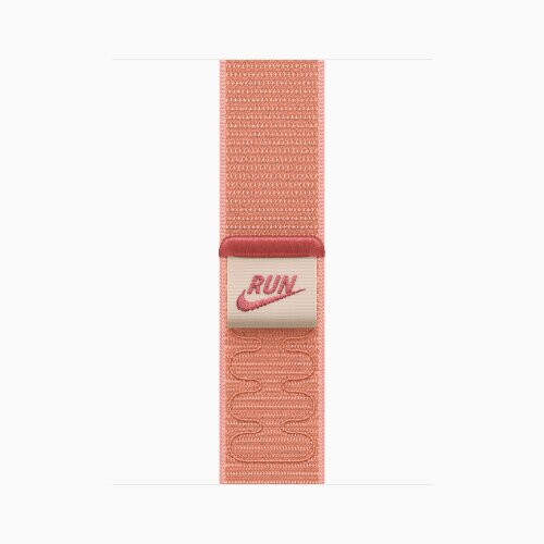 Apple Watch Series 11 42mm, Jet Black Aluminum Case with Nike Sport Loop - Alpenglow Pink