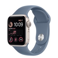 Apple Watch SE (2022) 40mm, Starlight Aluminum Case with Sport Band - Slate Blue