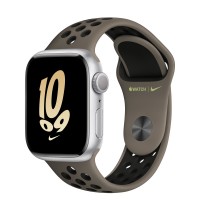 Apple Watch Series 8 Nike 41mm, Silver Aluminum Case with Sport Band - Olive Grey/Black
