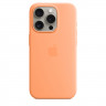 Силиконовый чехол для iPhone 15 с MagSafe - Апельсиновый Сорбет (Orange Sorbet)