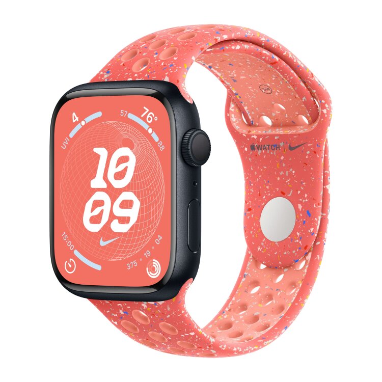 Apple Watch 9 Aluminum Midnight 41mm Magic Ember Nike Sport Band