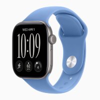 Apple Watch Series 12 42mm, Space Gray Aluminum Case with Sport Band - Wildflower Blue