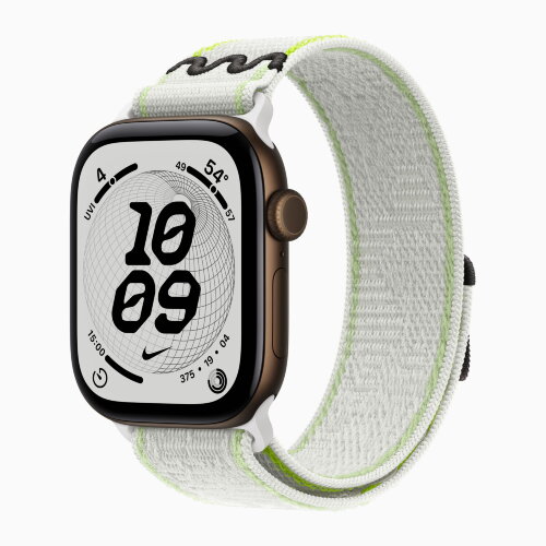 Apple Watch Series 12 42mm, Dark Bronze Aluminum Case with Nike Sport Loop - Essential White