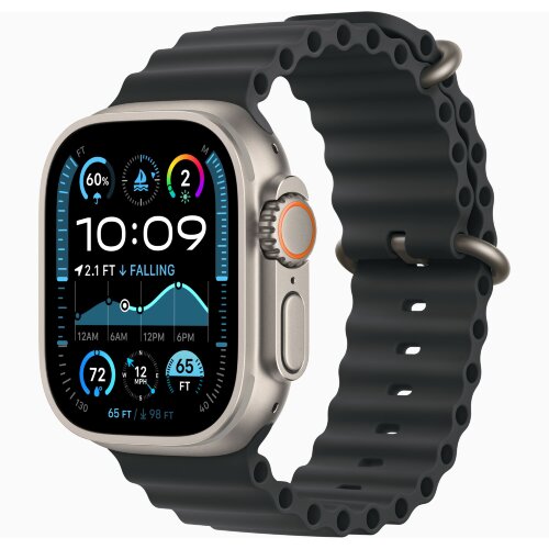 Apple Watch Ultra 2 49mm Titanium Case with Black Ocean Band