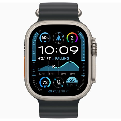 Apple Watch Ultra 2 49mm Titanium Case with Black Ocean Band