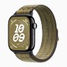Apple Watch Series 10 42mm, Jet Black Aluminum Case with Nike Sport Loop - Green/Grey