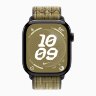 Apple Watch Series 10 42mm, Jet Black Aluminum Case with Nike Sport Loop - Green/Grey